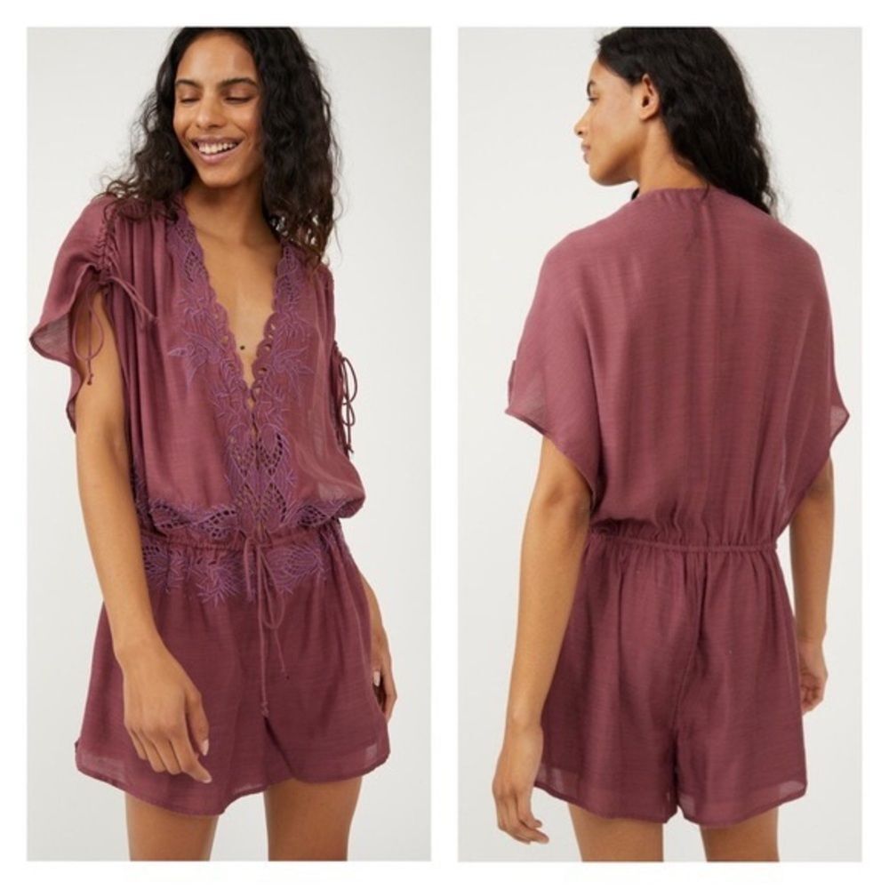 NEW FREE PEOPLE romper SMALL embroidered Weila